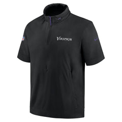2024 Sideline Coach Short Sleeve Half-Zip Hoodie Jacket - Minnesota Vikings