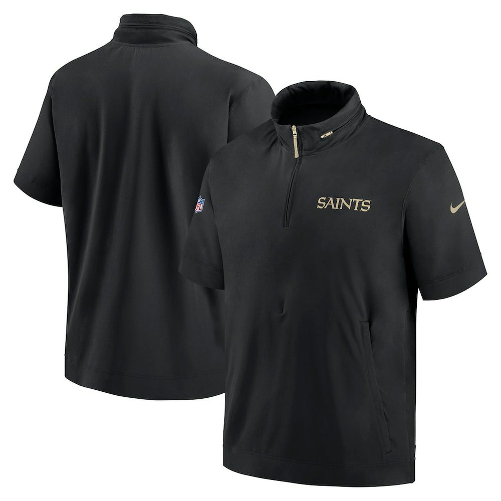 2024 Sideline Coach Short Sleeve Half-Zip Hoodie Jacket - New Orleans Saints