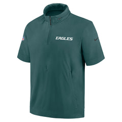 2024 Sideline Coach Short Sleeve Half-Zip Hoodie Jacket - Philadelphia Eagles
