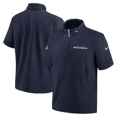 2024 Sideline Coach Short Sleeve Half-Zip Hoodie Jacket - Seattle Seahawks