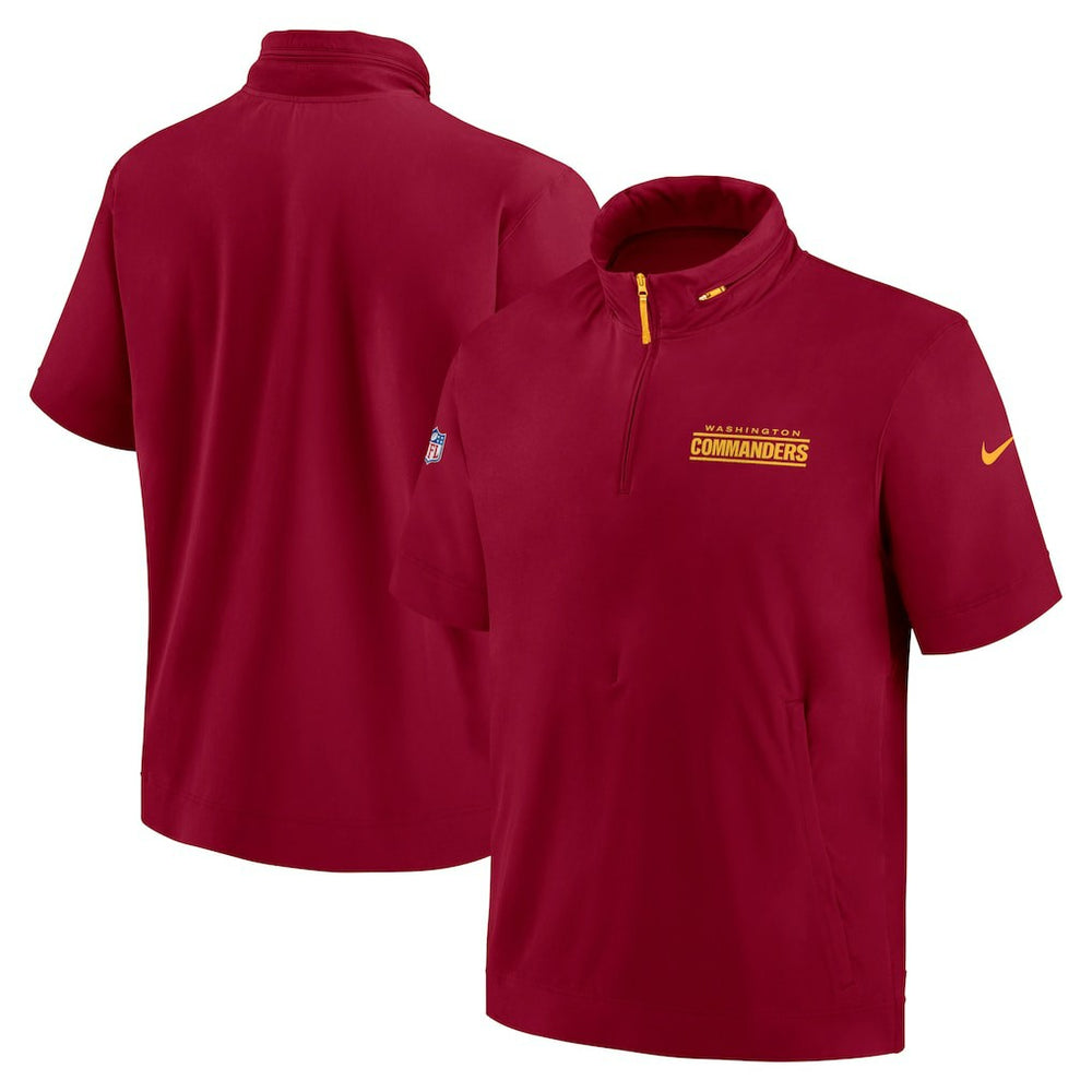 2024 Sideline Coach Short Sleeve Half-Zip Hoodie Jacket - Washington Commanders