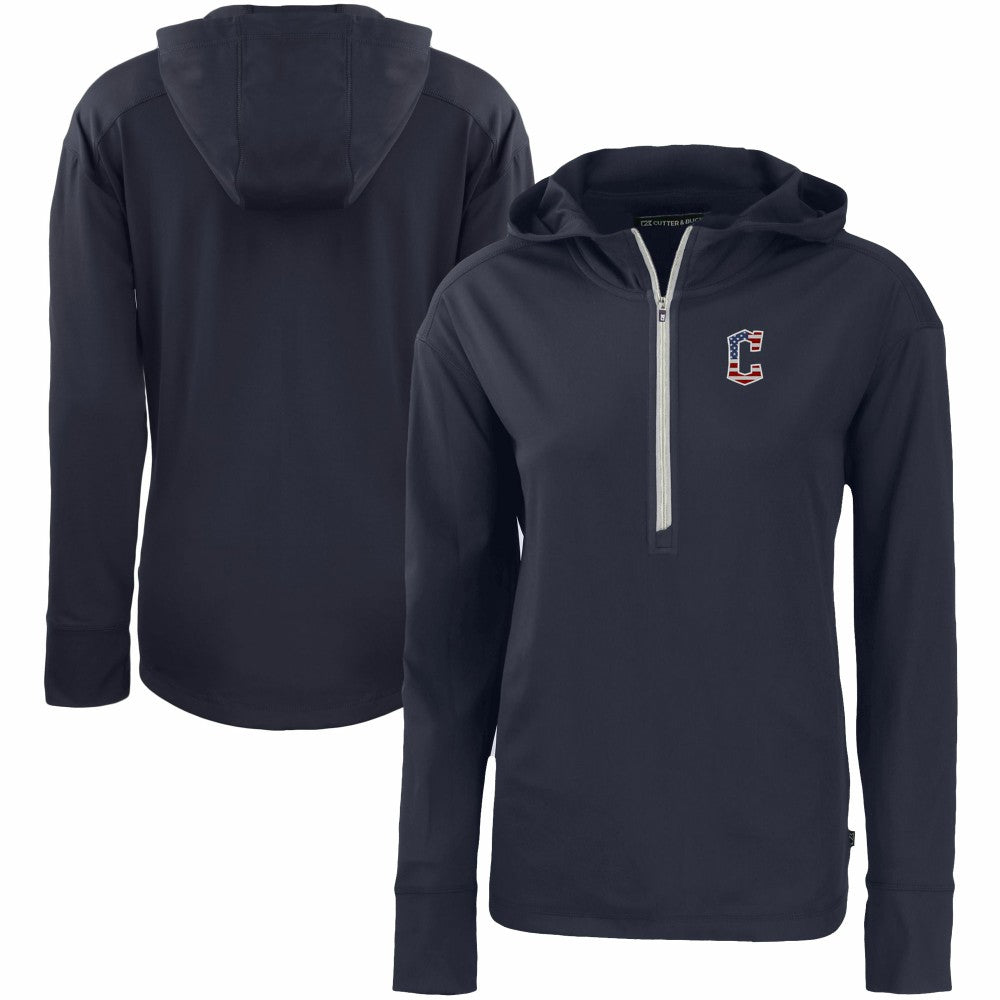 MLB Cleveland Guardians Cutter & Buck Women's Daybreak Eco Recycled Half-Zip Hoodie