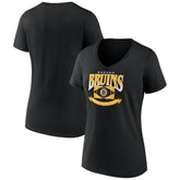 NHL Black Boston Bruins Women's Slapshot V-Neck T-Shirt