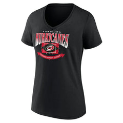 NHL Black Carolina Hurricanes Women's Slapshot V-Neck T-Shirt