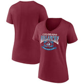 NHL Burgundy Colorado Avalanche Women's Slapshot V-Neck T-Shirt