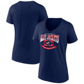 NHL Navy Columbus Blue Jackets Women's Slapshot V-Neck T-Shirt