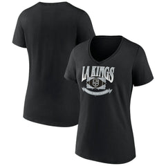 NHL Black Los Angeles Kings Women's Slapshot V-Neck T-Shirt