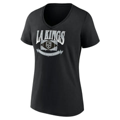 NHL Black Los Angeles Kings Women's Slapshot V-Neck T-Shirt