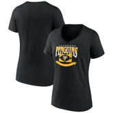 NHL Black Pittsburgh Penguins Women's Slapshot V-Neck T-Shirt