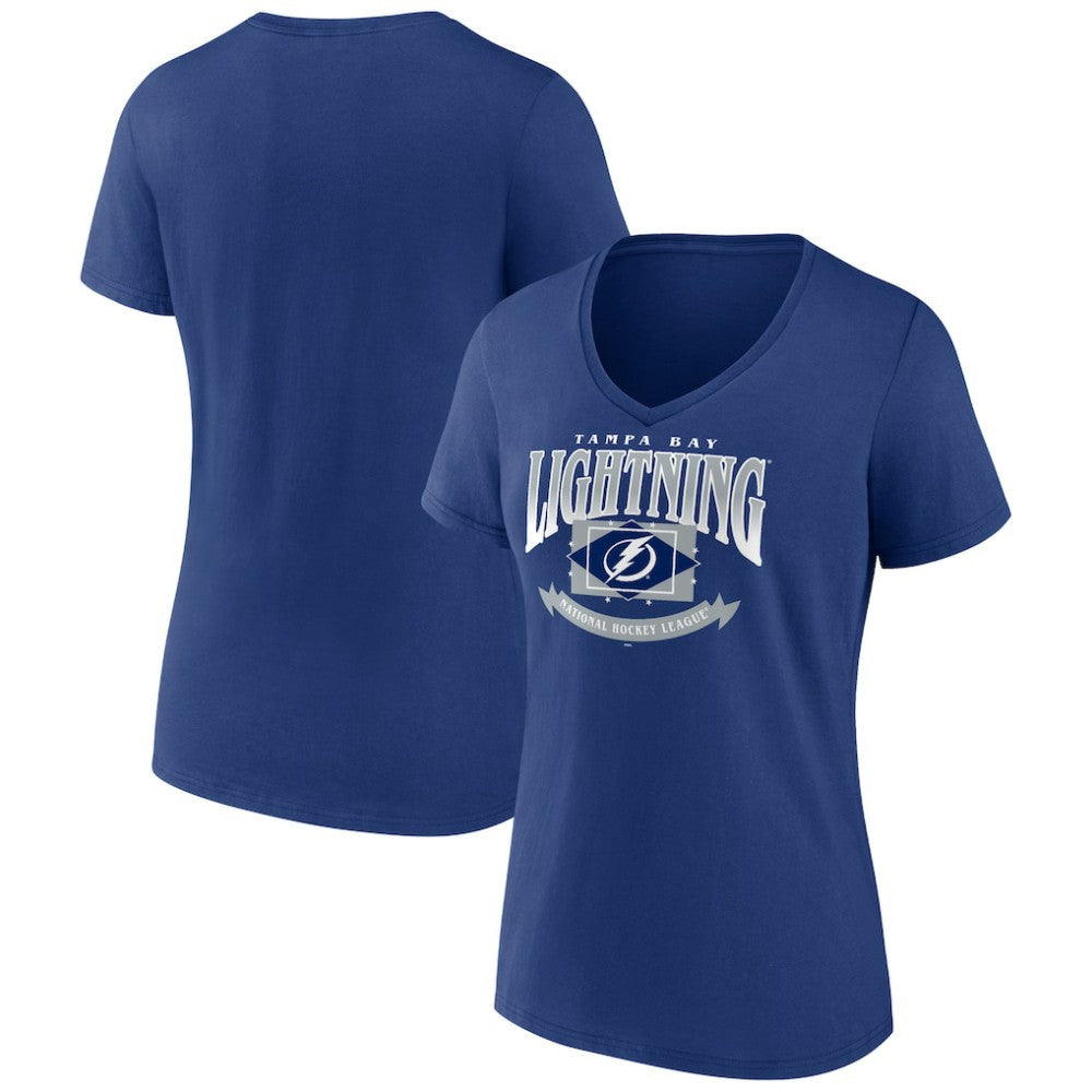 NHL Blue Tampa Bay Lightning Women's Slapshot V-Neck T-Shirt