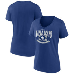 NHL Blue Toronto Maple Leafs Women's Slapshot V-Neck T-Shirt