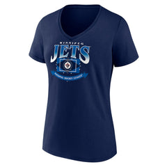 NHL Navy Winnipeg Jets Women's Slapshot V-Neck T-Shirt