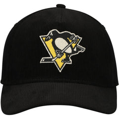 NHL Black Pittsburgh Penguins American Needle Corduroy Chain Stitch Adjustable Hat