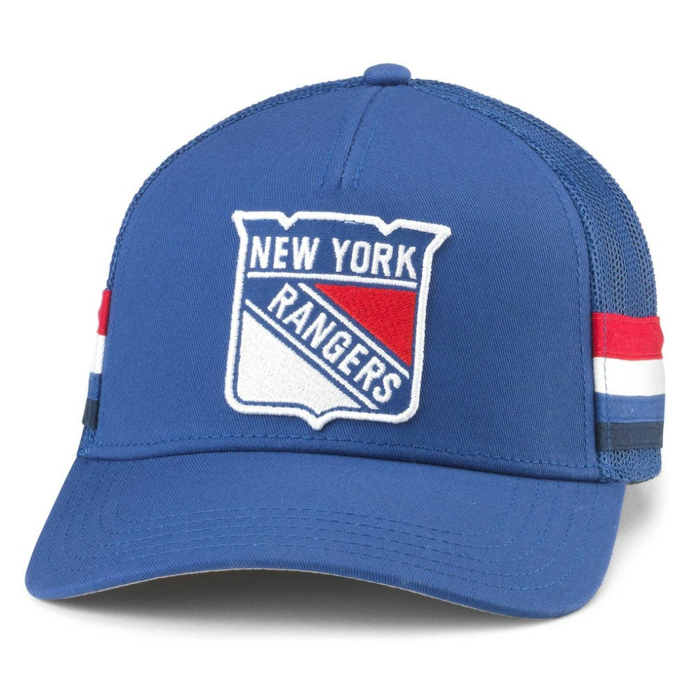 NHL Blue New York Rangers American Needle HotFoot Stripes Trucker Adjustable Hat
