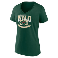 NHL Green Minnesota Wild Women's Slapshot V-Neck T-Shirt