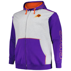 NBA Phoenix Suns Big & Tall Contrast Pieced Stitched Full-Zip Hoodie