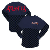 MLB Atlanta Braves Fanatics Women's Checker Print Long Sleeve T-Shirt
