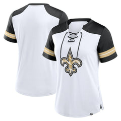 Women's Foiled Primary Lace-Up T-Shirt - New Orleans Saints