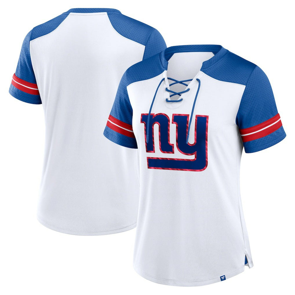 Women's Foiled Primary Lace-Up T-Shirt - New York Giants