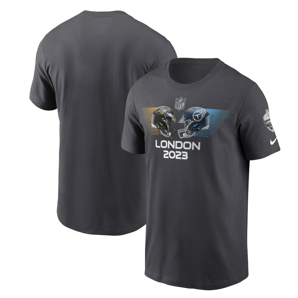 vs. Tennessee Titans 2023 London Game Essential T-Shirt - Baltimore Ravens