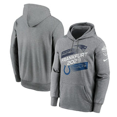 New England Patriots vs. 2023 Frankfurt Game Pullover Hoodie - Indianapolis Colts