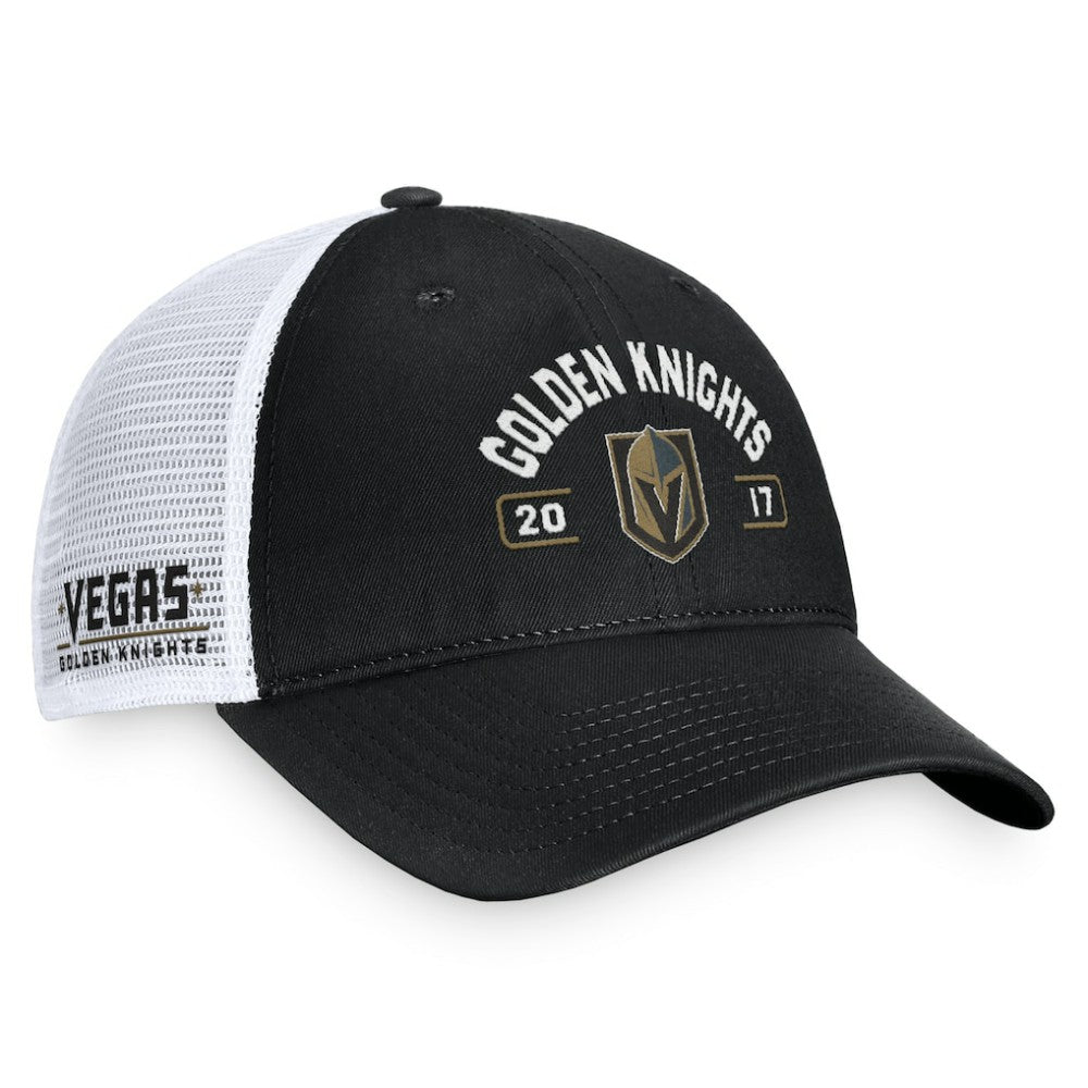 NHL Black/White Vegas Golden Knights Fanatics Free Kick Trucker Adjustable Hat