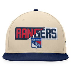 NHL Cream/Navy New York Rangers Fanatics Goalaso Snapback Hat