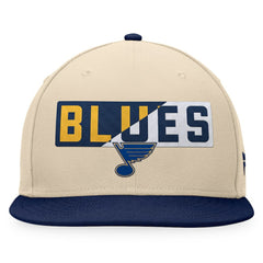 NHL Cream/Navy St. Louis Blues Fanatics Goalaso Snapback Hat