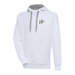 NHL White Dallas Stars Antigua Metallic Logo Victory Pullover Hoodie