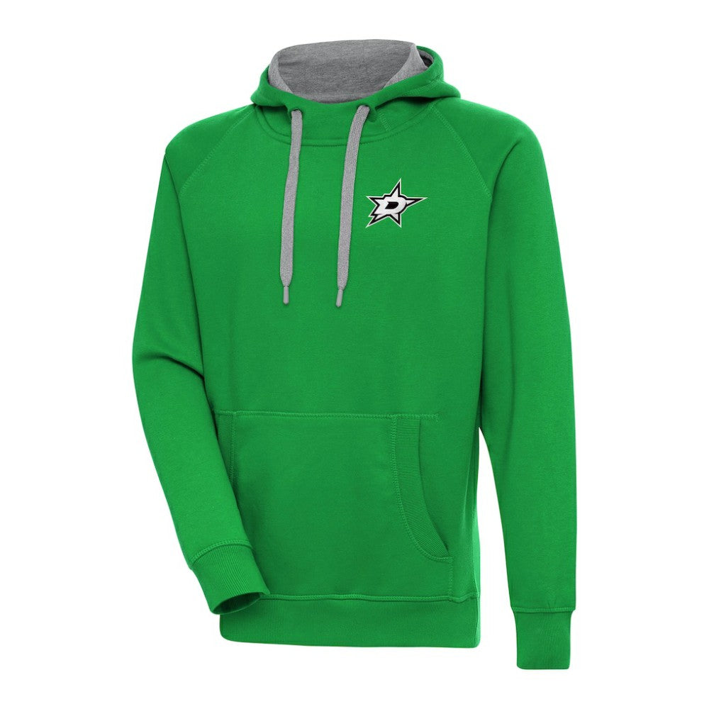 NHL Kelly Green Dallas Stars Antigua Metallic Logo Victory Pullover Hoodie