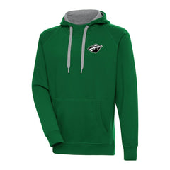 NHL Green Minnesota Wild Antigua Metallic Logo Victory Pullover Hoodie