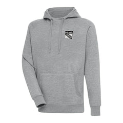 NHL Heather Gray New York Rangers Antigua Metallic Logo Victory Pullover Hoodie
