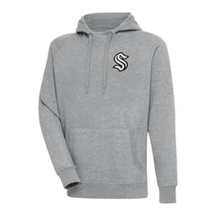 NHL Heather Gray Seattle Kraken Antigua Metallic Logo Victory Pullover Hoodie