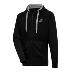 NHL Black Carolina Hurricanes Antigua Metallic Logo Victory Full-Zip Hoodie