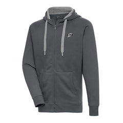 NHL Charcoal Carolina Hurricanes Antigua Metallic Logo Victory Full-Zip Hoodie