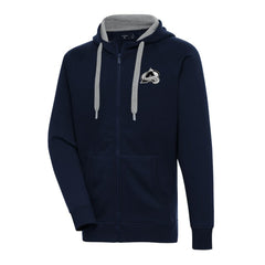 NHL Navy Colorado Avalanche Antigua Metallic Logo Victory Full-Zip Hoodie