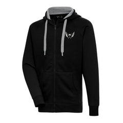 NHL Black Washington Capitals Antigua Metallic Logo Victory Full-Zip Hoodie