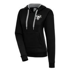 NHL Black Pittsburgh Penguins Antigua Women's Metallic Logo Victory Pullover Hoodie
