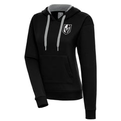 NHL Black Vegas Golden Knights Antigua Women's Metallic Logo Victory Pullover Hoodie