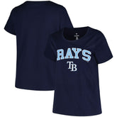 MLB Tampa Bay Rays Profile Women's Plus Size Arch Logo T-Shirt