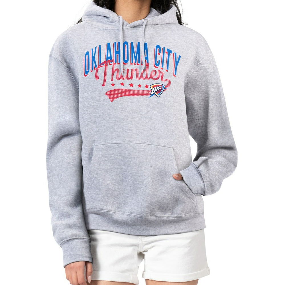 NBA Oklahoma City Thunder G-III 4Her by Carl Banks Women's Filigree Logo Pullover Hoodie - Heather Gray for sale