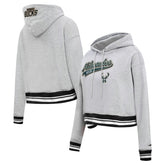 NBA Milwaukee Bucks Pro Standard Women's Script Tail Cropped Pullover Hoodie