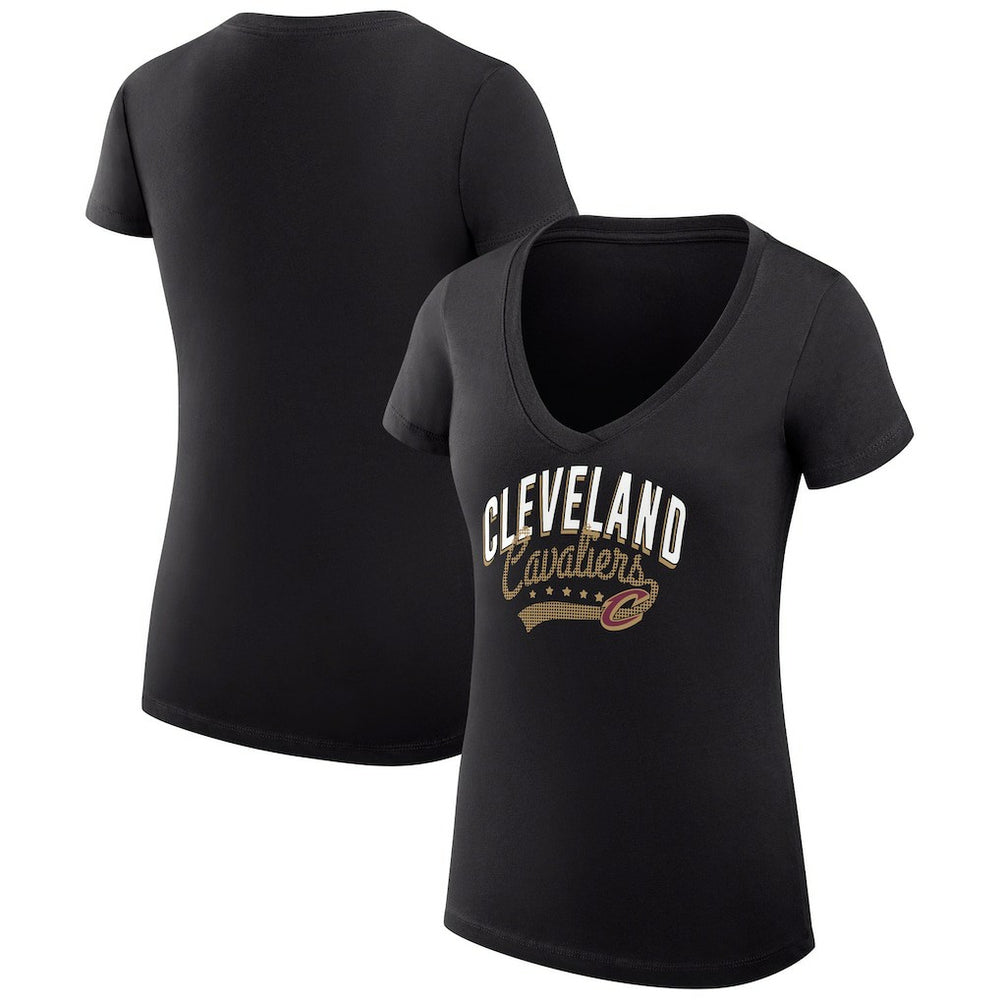 NBA Cleveland Cavaliers G-III 4Her by Carl Banks Women's Super-Slim Fit Lightweight Filigree Logo V-Neck T-Shirt sale