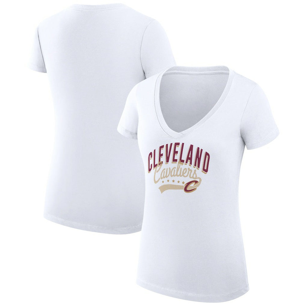 NBA Cleveland Cavaliers G-III 4Her by Carl Banks Women's Super-Slim Fit Lightweight Filigree Logo V-Neck T-Shirt sale