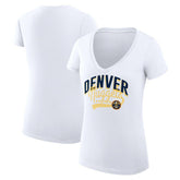NBA Denver Nuggets G-III 4Her by Carl Banks Women's Super-Slim Fit Lightweight Filigree Logo V-Neck T-Shirt sale