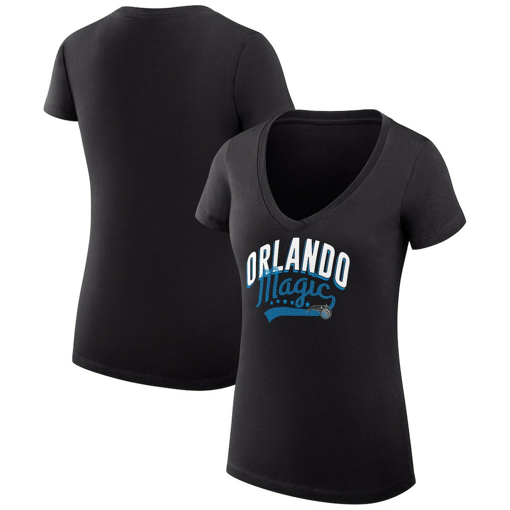 NBA Orlando Magic G-III 4Her by Carl Banks Women's Super-Slim Fit Lightweight Filigree Logo V-Neck T-Shirt