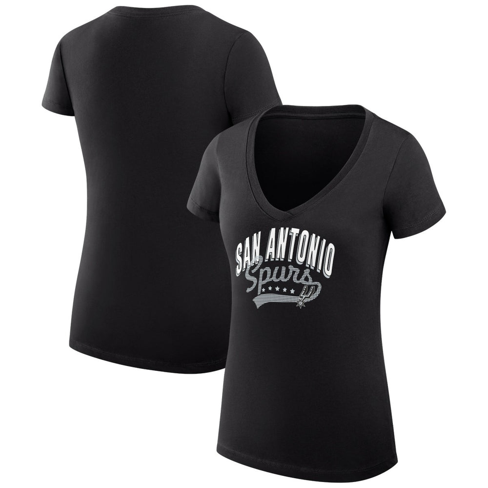 NBA San Antonio Spurs G-III 4Her by Carl Banks Women's Super-Slim Fit Lightweight Filigree Logo V-Neck T-Shirt