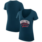 NHL Washington Capitals G-III 4Her by Carl Banks Women's Super-Slim Fit Lightweight Filigree Logo V-Neck T-Shirt – Navy