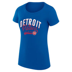 NBA Detroit Pistons G-III 4Her by Carl Banks Women's Super-Slim Fit Lightweight Filigree Logo T-Shirt - Blue for sale