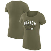 NBA Boston Celtics G-III 4Her by Carl Banks Women's Super-Slim Fit Lightweight Filigree Logo T-Shirt - Olive outlet